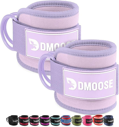 DMoose Fitness Ankle Strap for Cable Machine - One Size Fit with Premium Padding Cuffs, Ankle Bands for Working Out, Booty Workouts, Leg Extension, Hip Abductors, Kickbacks & Lower Body Exercises
