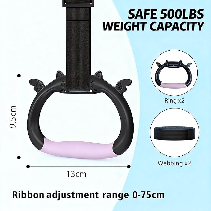 New Professional Gymnastic Rings,Both for Adults and Kids,Support 550 LBS,Home Fitness Equipment,Indoor and Outdoor Pull-up Bar for Stretching and Height Increase,with Adjustable Straps