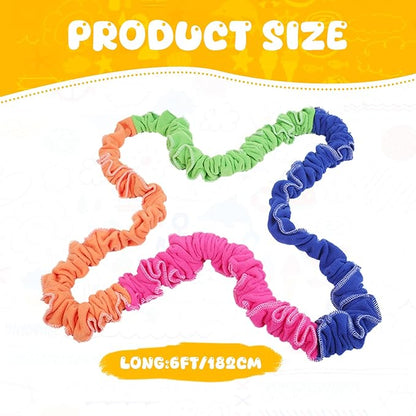 Elastic Fleece Cooperative Stretchy Band Integrations Dynamic Movement Exercise Latex Stretchier 6 Feet Creative Moving Prop for Group Activities Special Needs Large Motor Coordination