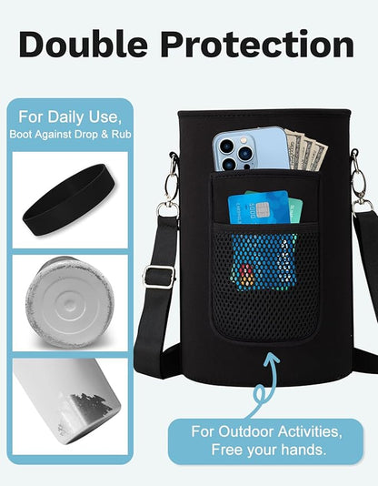 1 Gallon Water Bottle Insulated - with Straw & Auto Chug Lid, Carrier Bag, Protective Boot, Paracord Handle, Stainless Steel Water Bottle 128 oz, Large Metal One Gallon Water Jug for Travel Gym