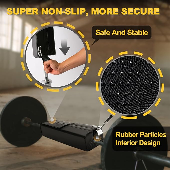 POWER GUIDANCE Square Hip Thrust Pad Barbell Squat Pad Protective Pad for Barbell Bench Press, Barbell Hip Thrusts, Weight Lifting, Squats, Lunges - Fit Standard and Olympic Bars