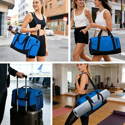 Yoga Mat Bag, Gym Workout Bag with Water Bottle Pocket, Pilates Bag for Women with Wet & Dry Pocket, Yoga Bags and Carriers Fits All Your Stuff, Yoga Tote Bag for Sports Travel Office