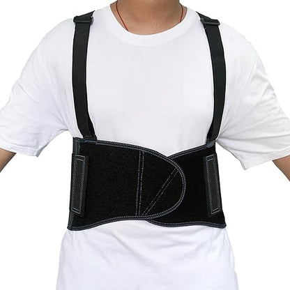 20-538 Industrial Work Back Brace, Back Support Belt with Suspenders, Lower Lumbar Support for Heavy Lifting, Removeable Straps, S/M