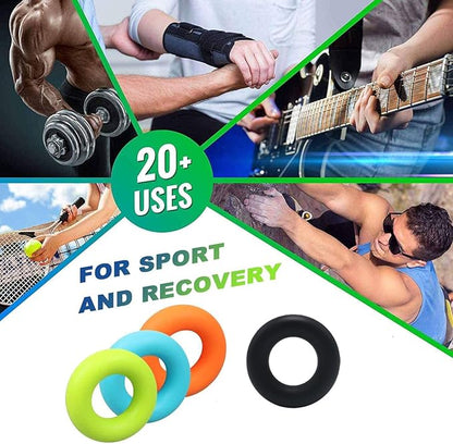 4 Pack Hand Grip Strengthener Rings Finger Exerciser Grip Strength Trainer Silicone Squeezer Gripper for Muscle Strengthening Training Forearm Grip Workout Stress Relief Rehabilitation 30LB-60LB
