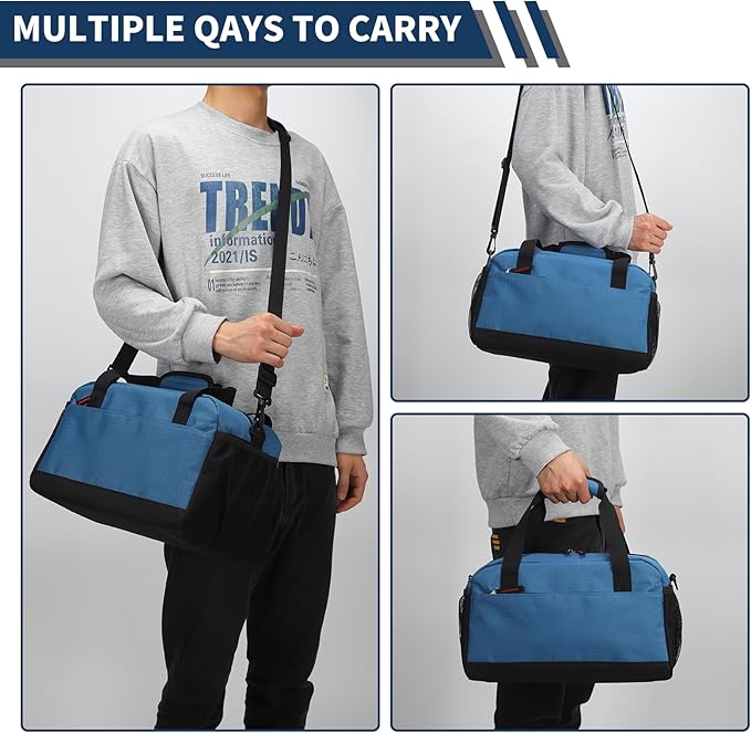Small Gym Bag with Wet Pocket - 14 inch Mini Duffle Bag for Men & Women Lightweight Carry On Bag for Travel Sport - Blue