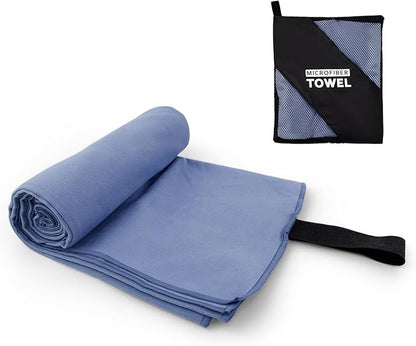 Camping Towel XL Size Microfiber Quick Dry Swimming Pool Beach Travel Body Hot Yoga Mat Towels(Navy Blue, 1 Pack XL)