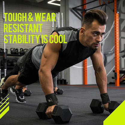 Slim Panda Wrist Wraps for Powerlifting & Weightlifting - Adjustable 18" Straps with Thumb Loops | Heavy Duty Wrist Support for Deadlift, Bench Press, Squats, 1 Pair
