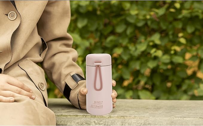 9oz Water Bottle Small Double Wall Insulated Mug,304 Stainless Steel for Hot&Cold Drinks,Leak Proof Water Bottle Vacuum Insulation with Carry Handle Pink