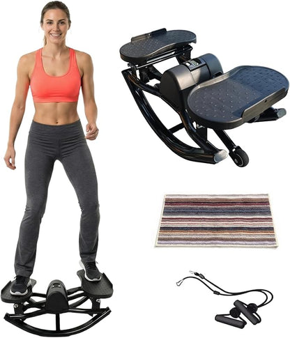 Rocking Stepper for Exercise at Home, 2026[New Vision] Motion Stair Stepper with Resistance Bands & Balance Board, Low-Impact Full Body Workout Equipment, Stable Structure Exercise Equipment