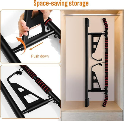 Fitness Pull Up Bar for Doorway, No Screwing or Slipping, Multi Padded Grips, Strength Training, 250 Lbs Capacity