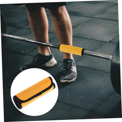 2pcs Portable Nonskid Barbell Mat Removable Cover for Horizontal Bars Anti-slip Grip Protector for Weight Lifting Hip Thrusts and Dumbbells Orange