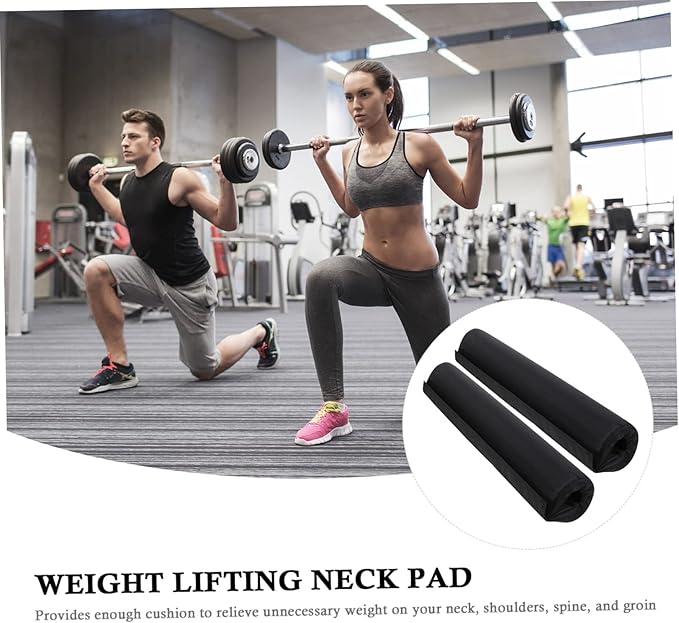 Toyvian 2Pcs Barbell Pad Shoulder Protective Squat Pads for Weightlifting High Density Neck Cushion Gym Equipment for Squats Lunges Hip Thrusts Easy Installation Non Slip