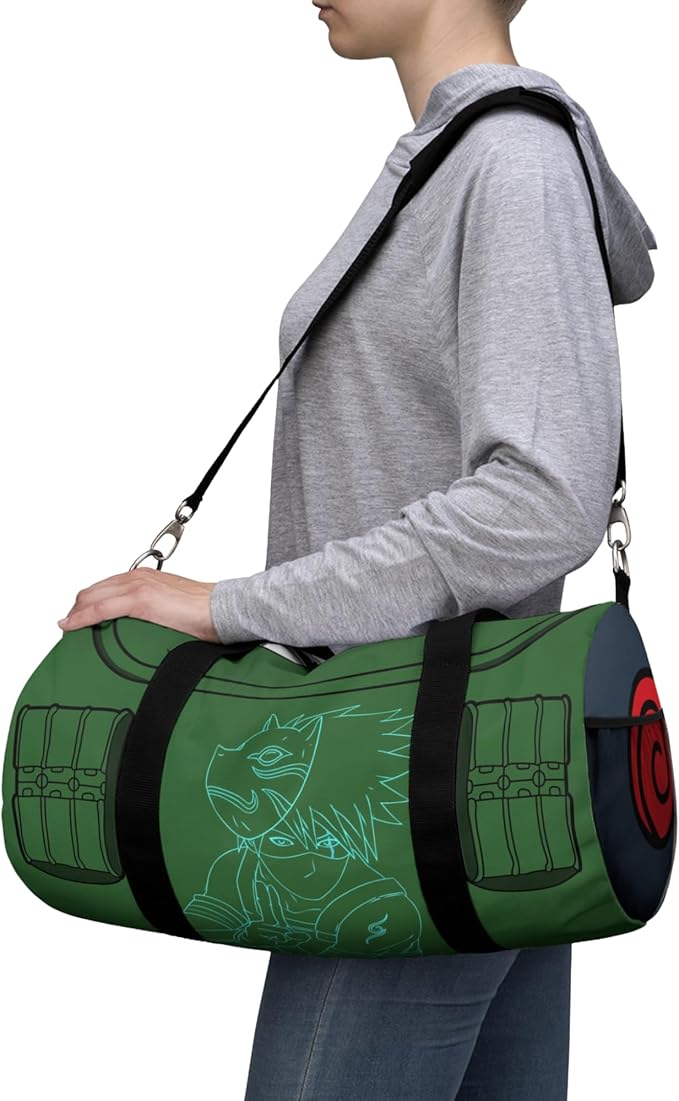 Anime Gym Bag for Women Men - Large Capacity Waterproof Workout Fitness Travel Sports Bags Fashion Street Camping ExpandaCLe Carry On Duffle Bag For Couple (Green Kashi) PTY