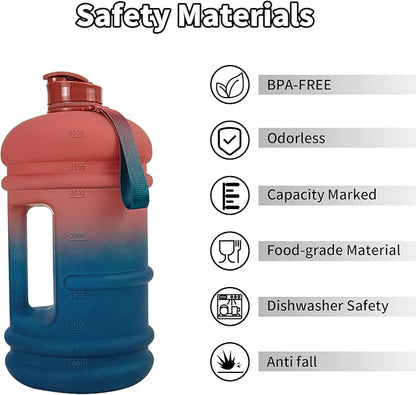 TOOFEEL1 Gallon Water Bottle,Leakproof,Bpa Free,Dishwasher Safe,128 oz Large Water Jug wiht Handle,Travel & Camping & Sports & Gym Water Bottle For Men and Women - Dawn