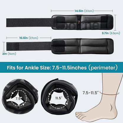 Sportneer Ankle Weights for Men Women Strength Training, 4/10 lbs Pair Leg Weights Set Comfortable and Soft Perfect for Dancing Running Walking Fitness Workout