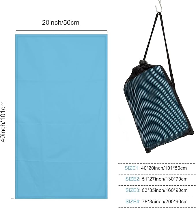 Microfiber Towel for Gym, Workout, Sweat Towel – Quick Dry, Ultra Compact, Lightweight & Super Absorbent(Blue,40x20 in)
