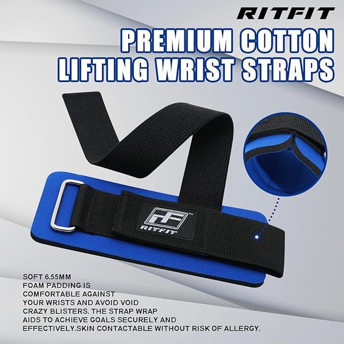 RitFit Wrist Wraps, Wrist Straps for Weightlifting, Wrist Support for Working Out, Bodybuilding, MMA, Powerlifting, Strength Training, Men & Women