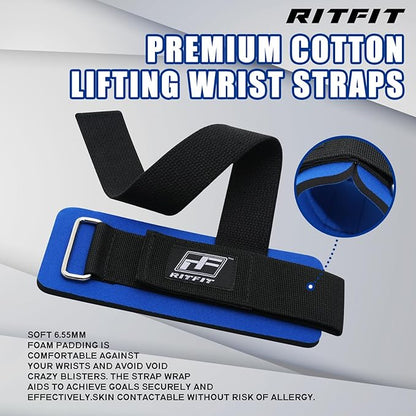 RitFit Wrist Wraps, Wrist Straps for Weightlifting, Wrist Support for Working Out, Bodybuilding, MMA, Powerlifting, Strength Training, Men & Women