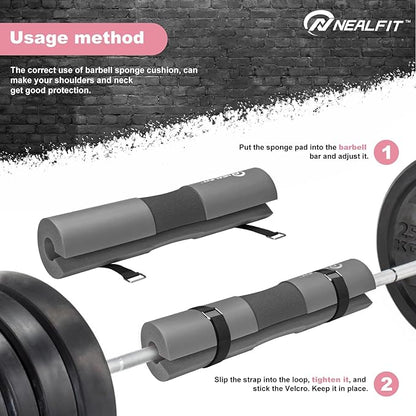 Barbell Pad Squat Pad for Squats—Squat Bar Pad—Great for Weightlifting,Lunges and Hip Thrusts—Foam Sponge Pad—Fit Standard and Olympic Bars Perfectly