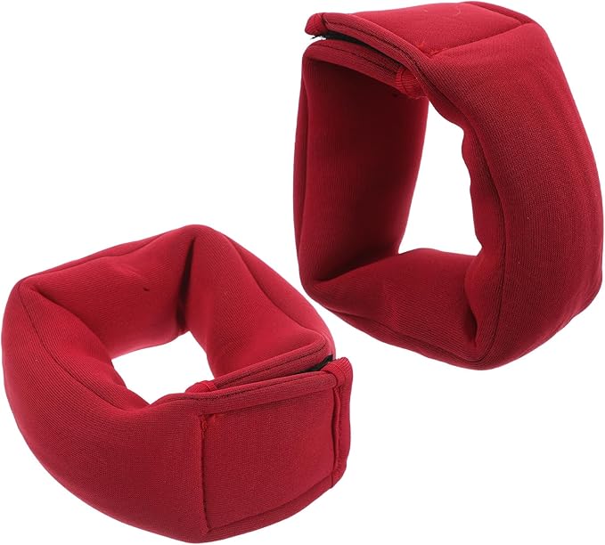 TOYANDONA Adjustable Ankle and Wrist Weights 2pcs Red Sandbag Straps for Leg and Arm Strength Training Fitness Exercise Workout