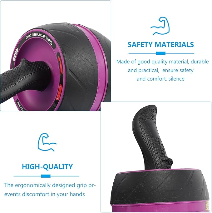 Automatic Rebound Ab Roller Wheel with Wide Non-slip Handles and Extra Mat for Home Fitness Core Strengthening and Injury Prevention Suitable for Beginners and Advanced Users