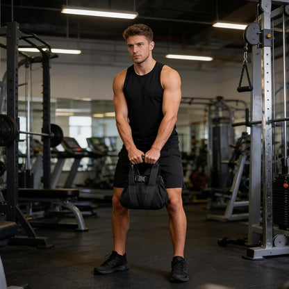 Kettlebell Sandbag - 25.5x25x17cm Training Kettlebell, 0-35 Lbs Adjustable Weight Exercise Sandbag With Handle | Workout Sandbagss For Fitness Strength Weightlifting Yoga Home Gym