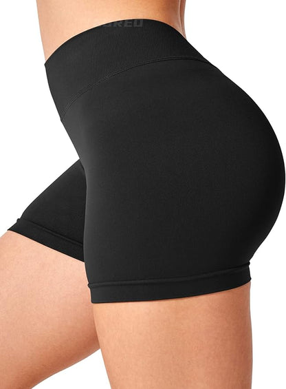 YEOREO Workout Scrunch Shorts Women V Back Gym Butt Lifting Liz High Waisted Seamless Shorts