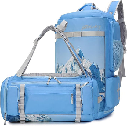 BE SMART 2 in 1 Convertible Gym Duffel Bags with Shoes Compartment - 40L Waterproof Extra Large Workout Backpack for Gym Men, Heavy Duty Sports Duffle Backpacks for Travel, Hiking, Camping, Carry On