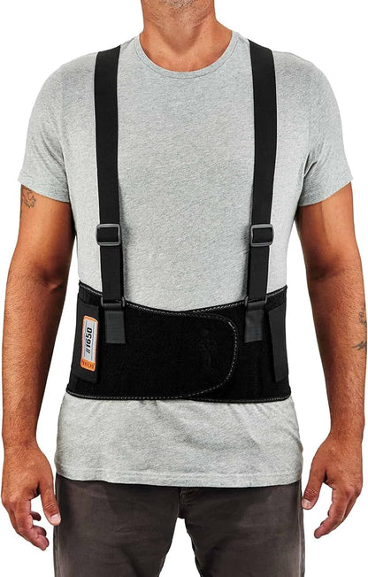 Ergodyne ProFlex 1650 Back Support Belt, 7.5" Elastic, Adjustable, Removeable Straps, Small, Black