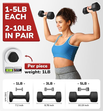 10LBS 20LBS 30LBS Dumbbells Adjustable Dumbbell Set of 2, Hand Weights for Women Men Free Weight Dumbbells Sets for Home Gym & Outdoor Exercise Workout Strength Training Equipments