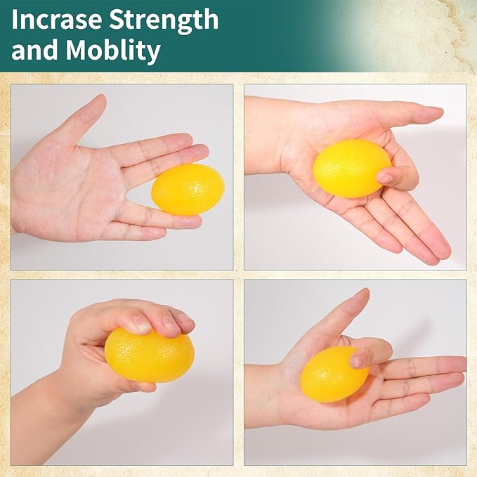 Hand Grip Strength Trainer, Stress Relief Ball for Adults, Wrist Rehab Therapy Hand Grip Equipment Ball Squishy Tools,4Pcs