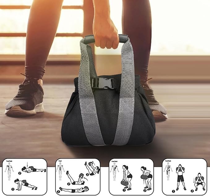 Kettlebell Sandbag, Adjustable Weight, 25.5x25x17cm, Fitness Training Bag, Workout Resistance Bag, Heavy Lifting Exercise, For Home Gym Sports