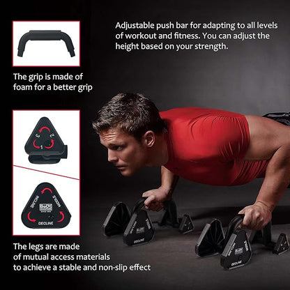 Body Sculpture Adjustable Push up bars strength training with foam grip & non-slip handling.The leg height is adjustable Push Up Stands for Men & Women