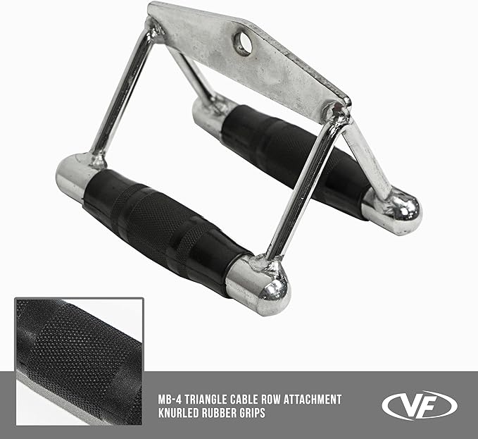Valor Fitness Cable Machine Attachments - Tricep Rope, V-Bar, Single D-Handle, Rotating Straight Bar, Ankle Strap, Ab Crunch Harness, Triangle Chest Pull for Home Gym Equipment