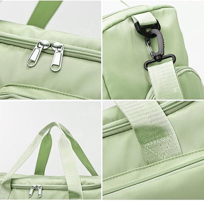 Travel Duffel Bag with Shoes Compartment Sports Gym Bag with Dry Wet Separated Pocket for Men and Women, Overnight Bag Weekender Bag Training Handbag Yoga Bag - Green