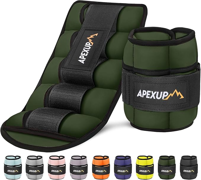 APEXUP 10lbs/Pair Adjustable Ankle Weights for Women and Men, Modularized Leg Weight Straps for Yoga, Walking, Running, Aerobics, Gym, Physical Therapy