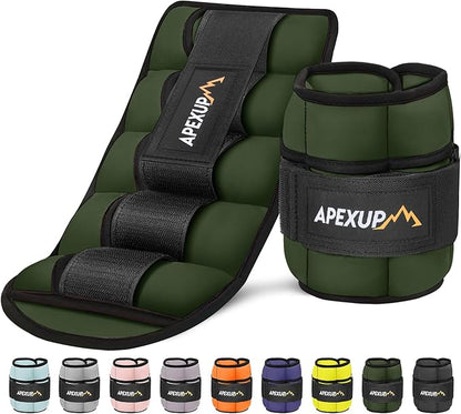 APEXUP 10lbs/Pair Adjustable Ankle Weights for Women and Men, Modularized Leg Weight Straps for Yoga, Walking, Running, Aerobics, Gym, Physical Therapy