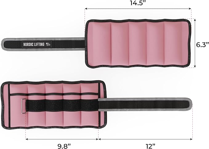 Nordic Lifting Adjustable Ankle Weights for Women & Men – 1 Pair (2–10 lbs) Wrist, Arm & Leg Weights for Gym, Yoga & Home Workouts – Secure Fit Strap Design – Durable Fitness Training Equipment