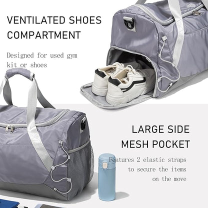 Gym Bag 36L Large Travel Duffel Bag For Men&Women Water-Resistant Sport Bags With Shoes Compartment Wet Pocket Heavy Duty Weekender Overnight Carry On Bag For Gym, Yoga, Swim, Travel