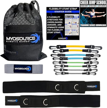 Cheer Kinetic Bands – Leg Resistance Bands for Cheerleaders | Improve Flexibility, Jumps, Stunts & Tumbling | 4-Level Resistance System with 12 Stunt Strap Colors + Digital Training Downloads