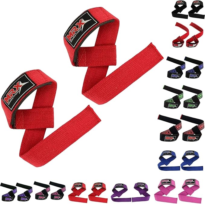 MRX Weight Lifting Bar Strap for Gym Workout Training Bodybuilding Deadlift Padded Straps Men/Women