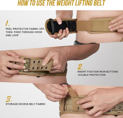 VISMIX Nylon Weight Lifting Belt for Back Support, Gym Belt for Training, Strength Training, Powerlifting, Squat & Deadlift-Adjustable Weightlifting Belt