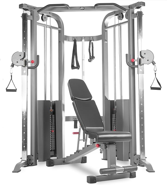 XMARK Functional Trainer Cable Machine, Dual Weight Stack Cable Pulley Machine for Strength Training, Commercial and Home Gyms, and Rehab Facilities