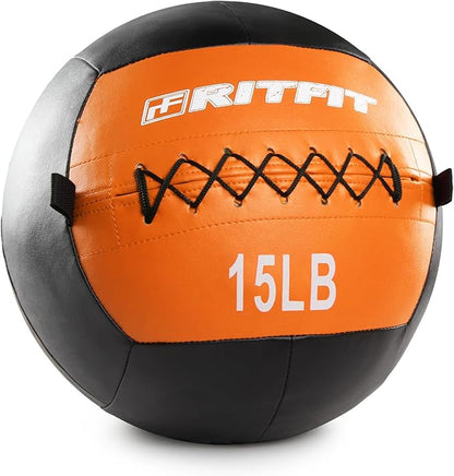 RitFit Soft Medicine Ball/Wall Ball for Strength and Conditioning Workouts, Core Training
