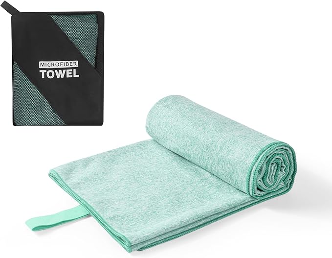 Quick Dry Microfiber Camping Towel,Large Beach Travel Gym Body Hiking Swimming Pool Towel (Light Green, 30X60 Inch)