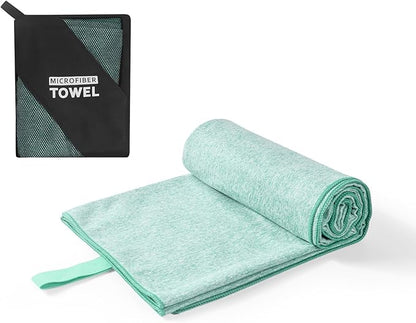 Quick Dry Microfiber Camping Towel,Large Beach Travel Gym Body Hiking Swimming Pool Towel (Light Green, 30X60 Inch)