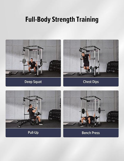 MAJOR FITNESS Drone1 Power Cage - Multi-Function Power Rack for Home Gym, Squat Rack, Cable Crossover System, for Strength Training