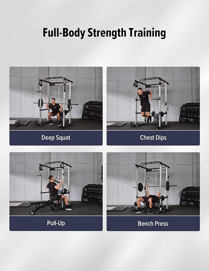 MAJOR FITNESS Drone1 Power Cage - Multi-Function Power Rack for Home Gym, Squat Rack, Cable Crossover System, for Strength Training