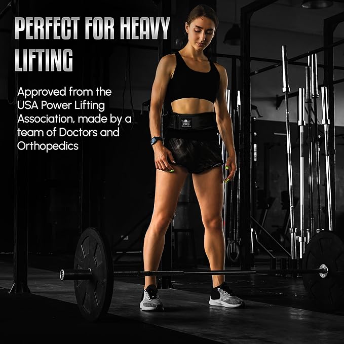 Body Reapers Weight Lifting Belt For Men & Women; Auto Lock Metal Buckle Deadlift Belt & Workout Belt For Men, Adjustable Gym Belt, Weightlifting Belt for Powerlifting, Squats, & Training