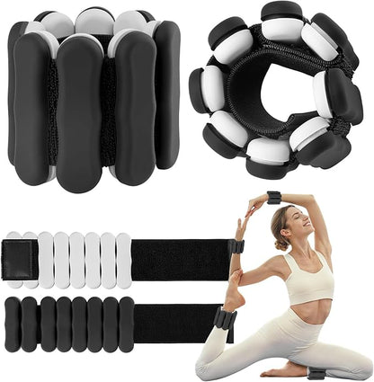 Wrist Ankle Weights for Women Men, Leg Arm Wrist Weights Bangles 1lb*2 2lb*2 Wearable Weights Pilates Weighted Bracelet for Strength Training Walking Swimming Yoga Physical Therapy